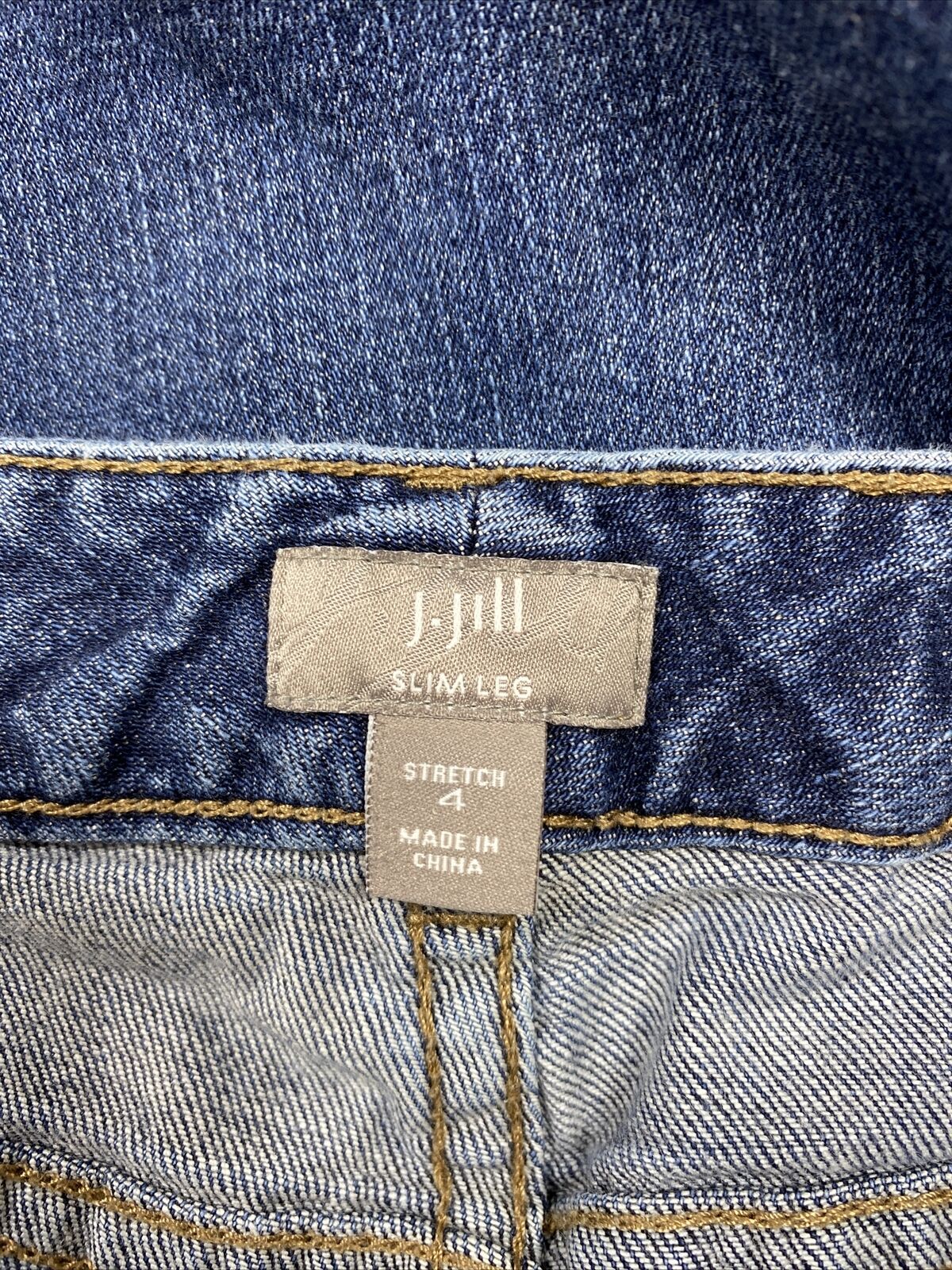 J. Jill Women's Dark Wash Stretch Slim Leg Denim Jeans - 4
