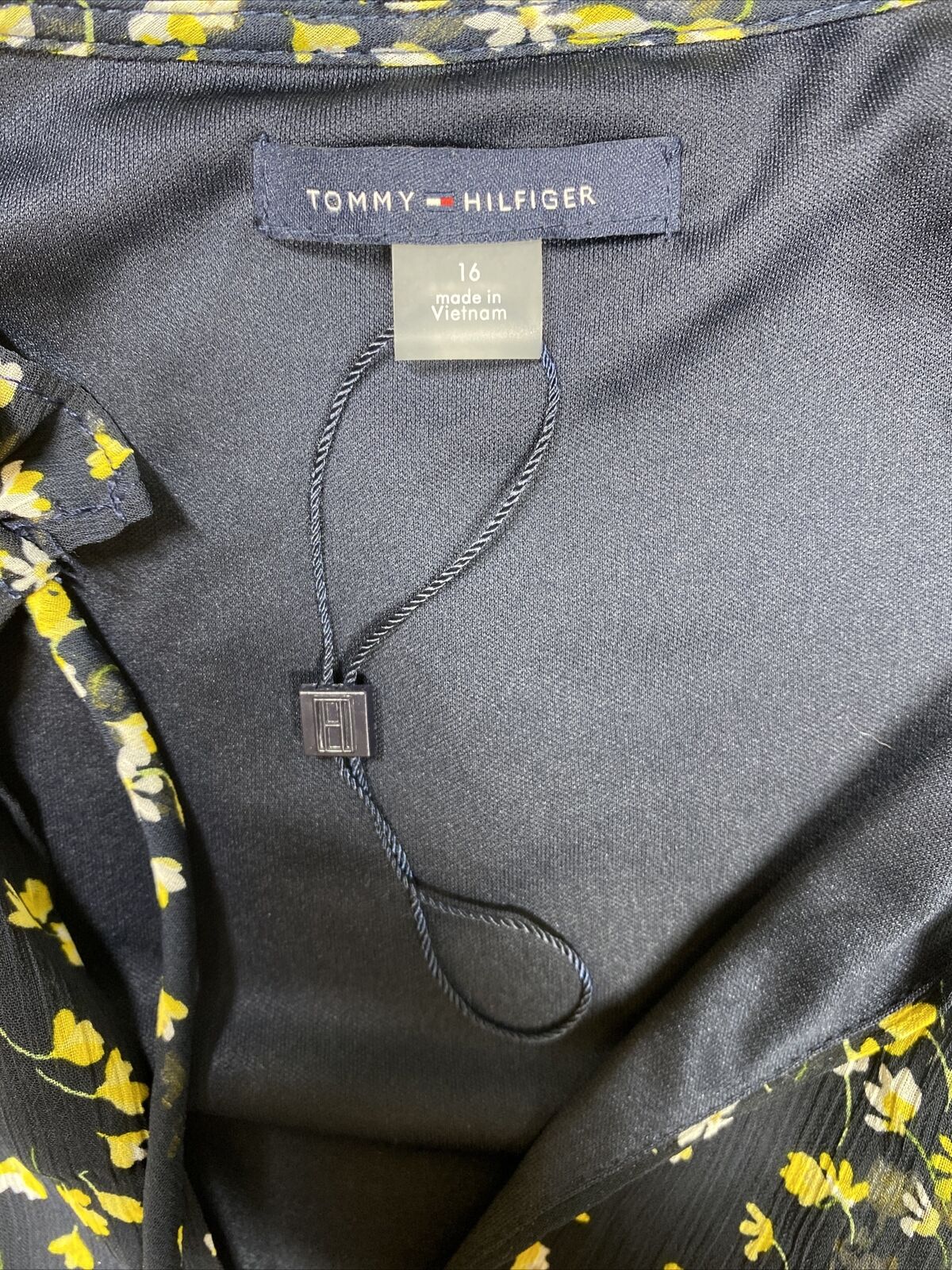 Tommy Hilfiger Women's Blue/Yellow Floral Shift Dress - 16