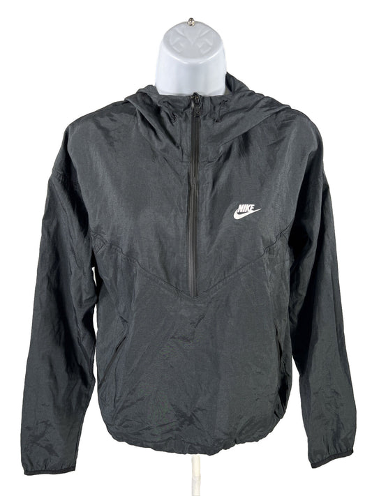 Nike Women's Black Sportswear Fast Track 1/2 Zip Lightweight Jacket - M