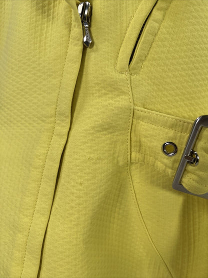 Thierry Mugler Women's Yellow Textured Belt Paris Blazer Jacket - 44/ US 8