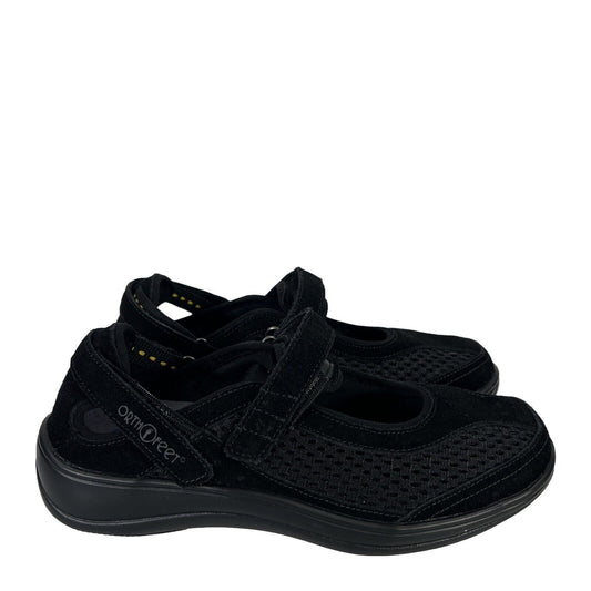 Sanibel Women's Black Orthofeet Mary Jane Walking Shoes - 7.5 Narrow