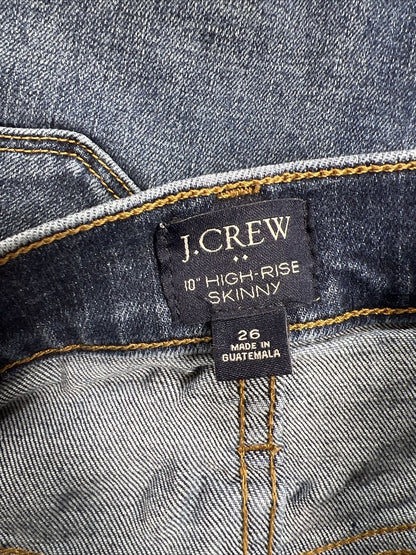 J. Crew Women's Dark Wash 10 in High Rise Skinny Jeans - 26