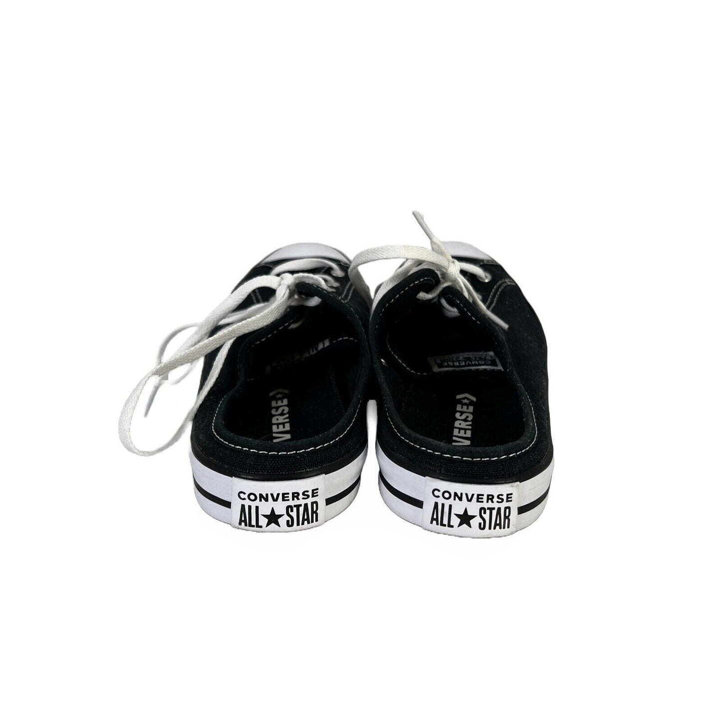 Converse Women's Black Canvas Lace Up Slip On Casual Shoes - 8