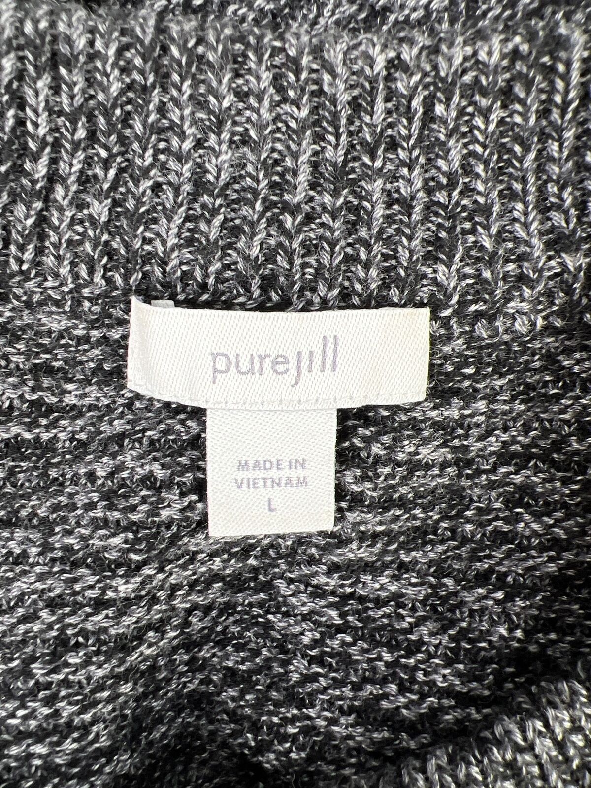 Pure Jill Women's Black Long Sleeve Knit Sweater - L