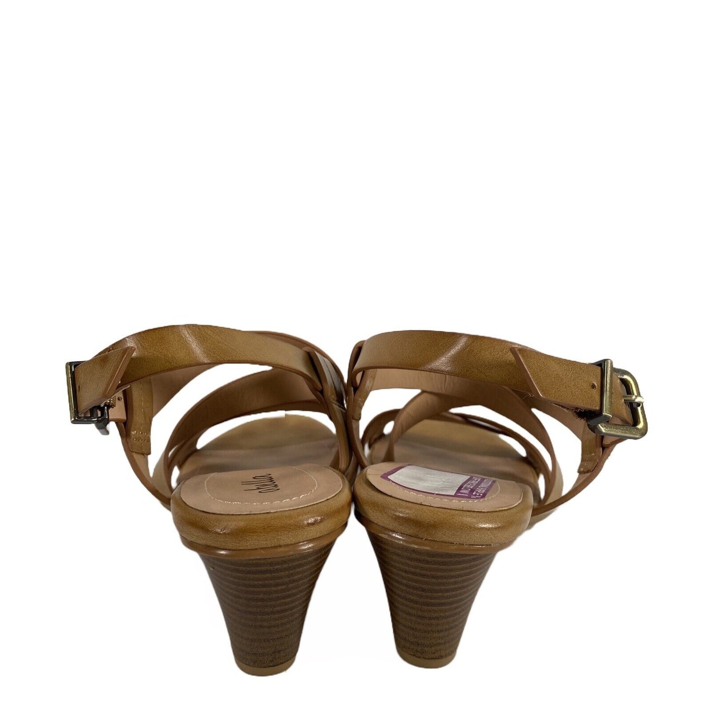 Abella Women's Tan Leather Strappy Tadonna Heeled Sandals - 7.5