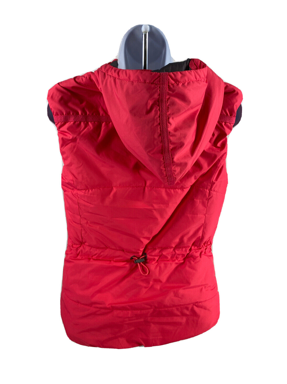 Bench Women's Pink Sleeveless Full Zip Hooded Puffer Vest - M