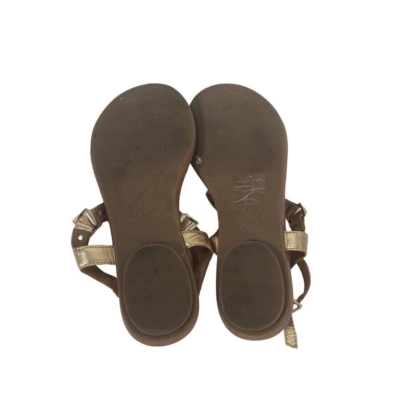 Aldo Women's Gold Leather Slingback Thong Sandals - 7.5