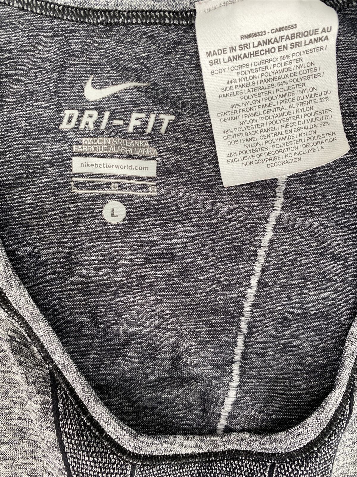 Nike Women's Gray Dri-Fit Seamless Short Sleeve Athletic Shirt - L