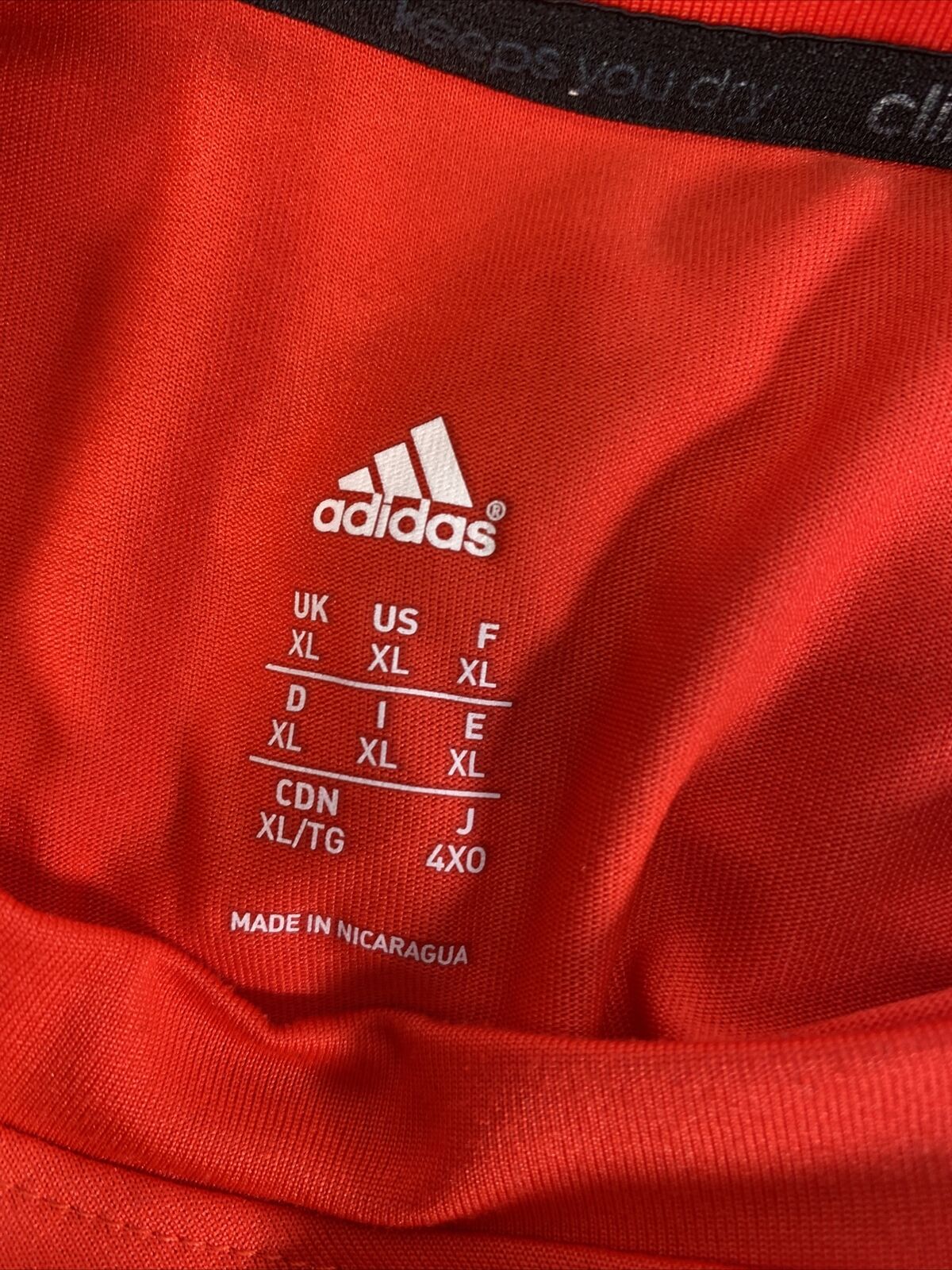 adidas Men's Orange Short Sleeve Cllimalite Athletic Shirt Sz XL