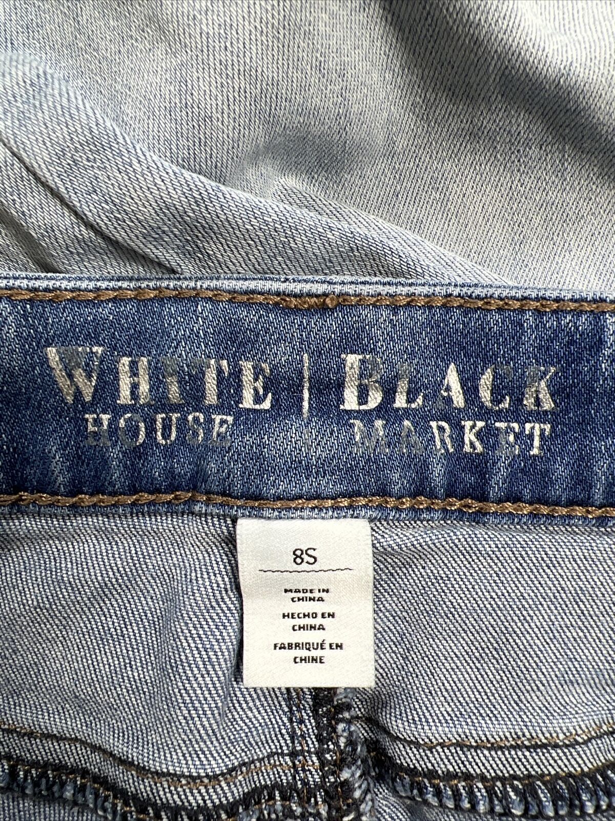 White House Black Market Womens Light Wash Stretch Skinny Jeans - 8 Short