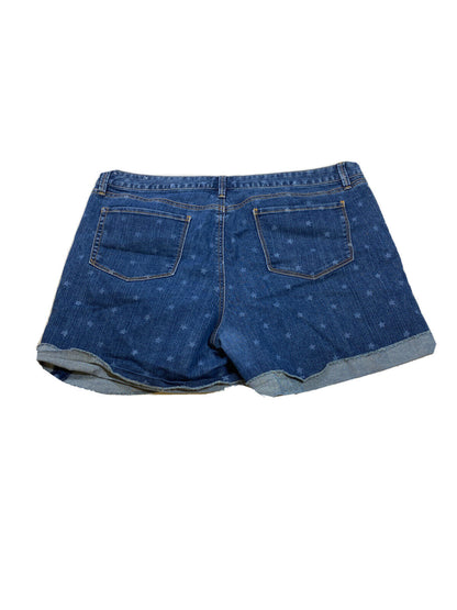 LOFT Pantalones cortos vaqueros de mezclilla con estampado de estrellas y lavado medio para mujer - 16