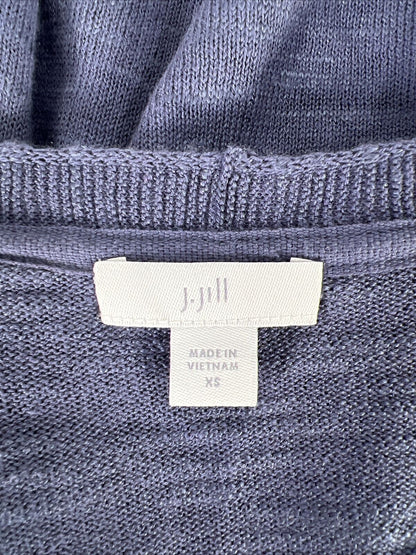 J. Jill Women's Blue Long Sleeve V-Neck Sweater - XS