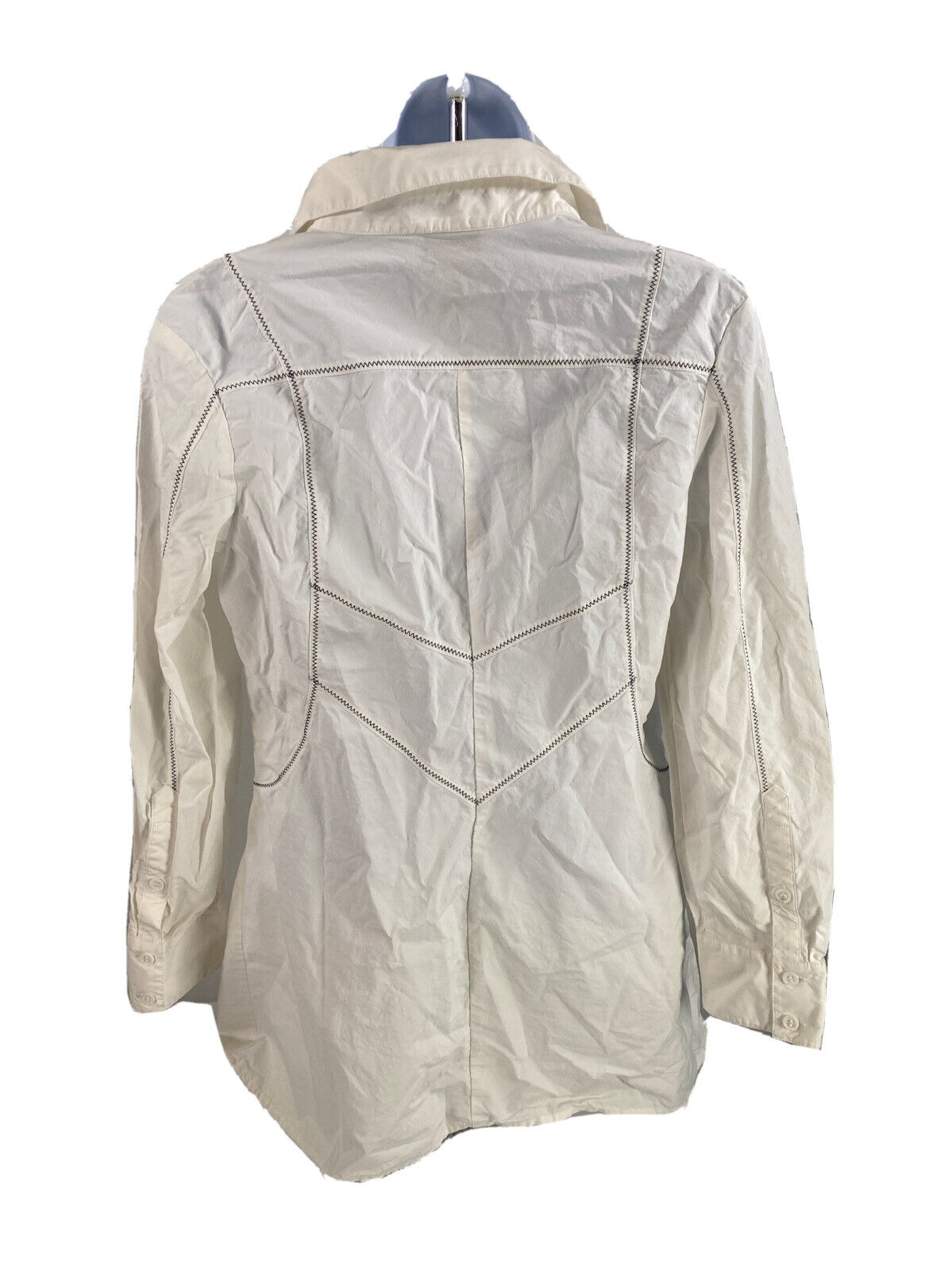 Soft Surroundings Women's White Long Sleeve Button Up Blouse - S Petite