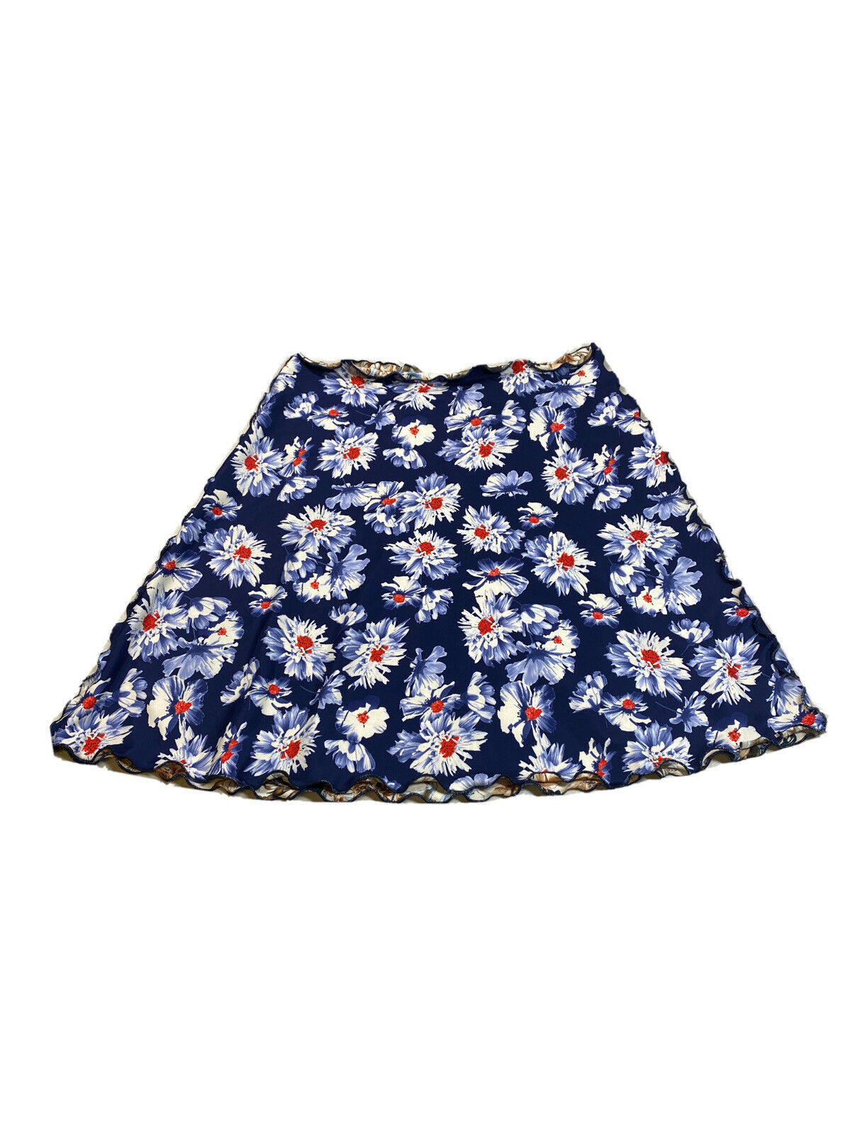 NEW Haystacks Women's Blue Floral Switchstacks Reversible Bias Skirt - XL