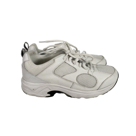 Drew Women's White Leather Lace Up Flash II Comfort Walking Shoes - 9W