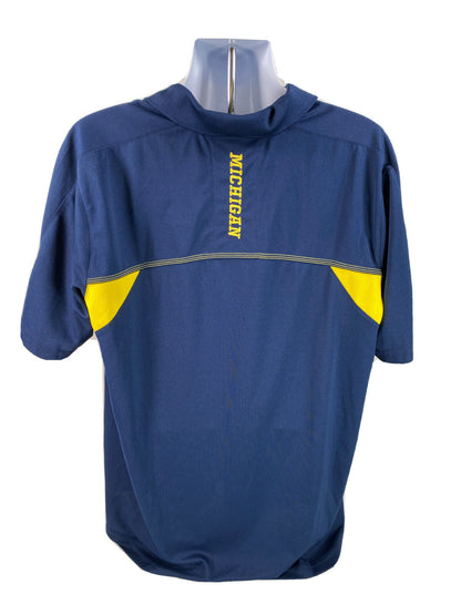 Adidas Men's Blue/Yellow Climalite Short Sleeve Polo Shirt - XL
