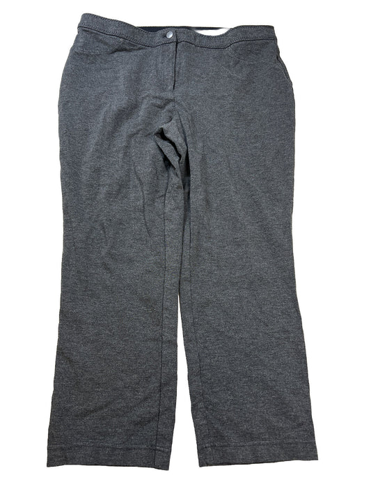 Chico's Pantalones cómodos elásticos cónicos grises para mujer - 3/US 16 Short