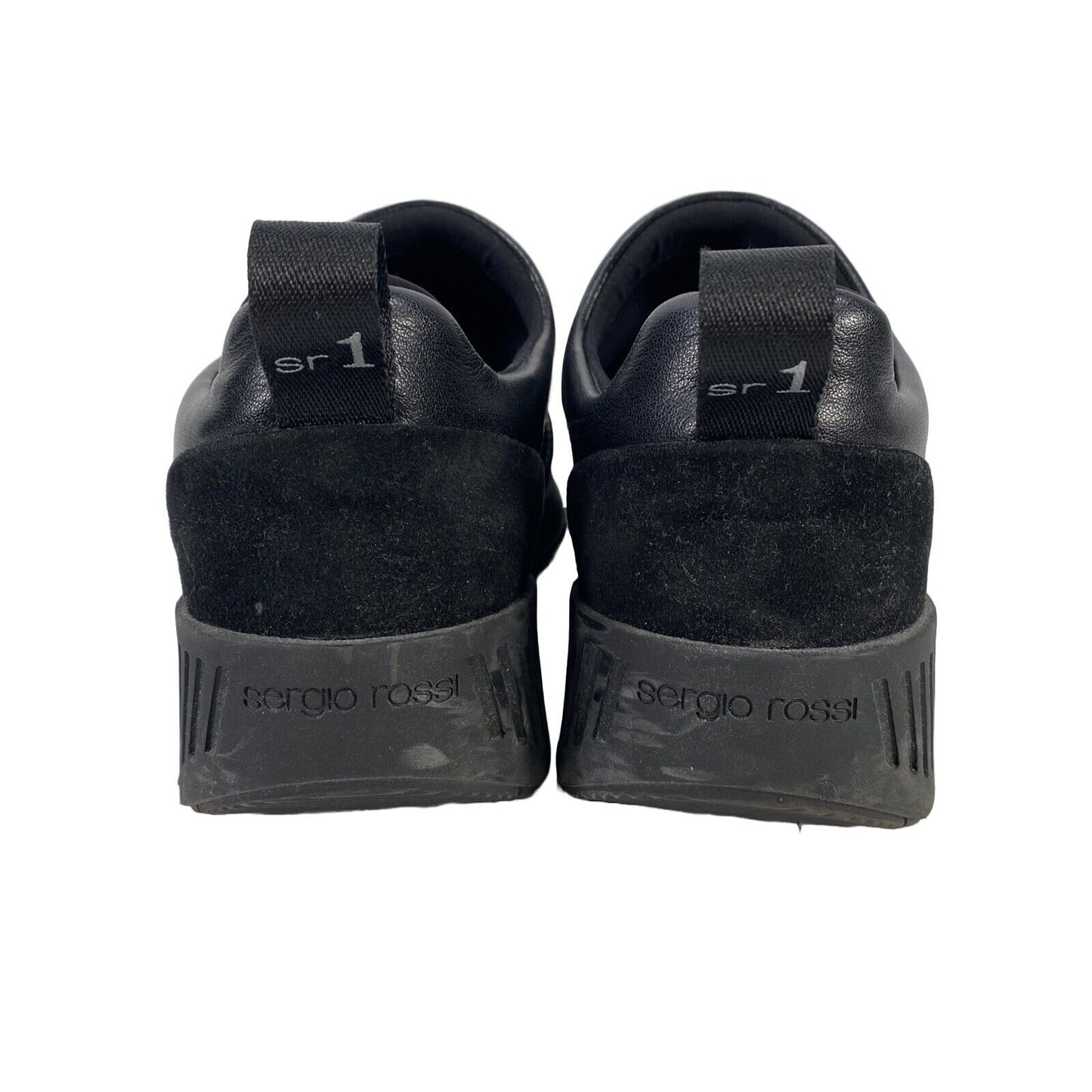 Segio Rossi Womens Black Sequined Scuba Leather Slip On Sneakers- 38/US 8