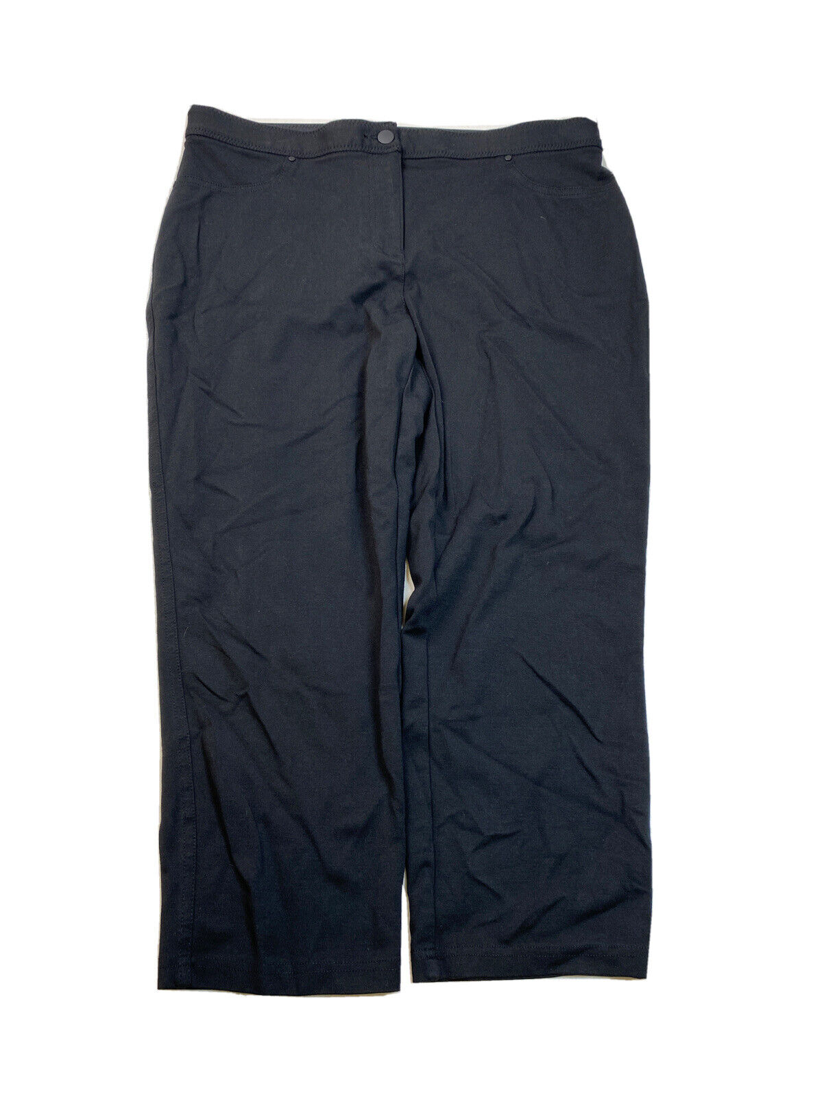 Chico's Pantalones cortos rectos con cintura elástica para mujer, color negro, 1,5 US 10