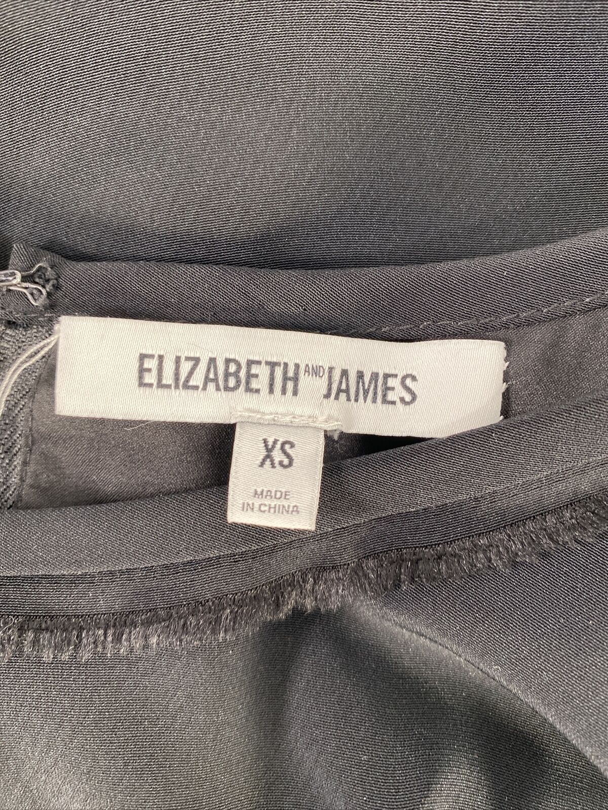Elizabeth & James Women's Black Cap Sleeve Lined Sheer Blouse Top - XS