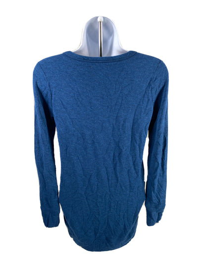 Lou & Grey Women's Blue V-Neck Long Sleeve T-Shirt - XS Petite