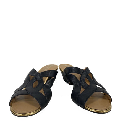 Naturalizer Women's Black Synthetic Block Heel Berkeley Sandals - 8 M