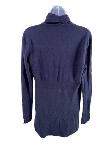 White House Black Market Women's Blue Open Front Cardigan Sweater - S