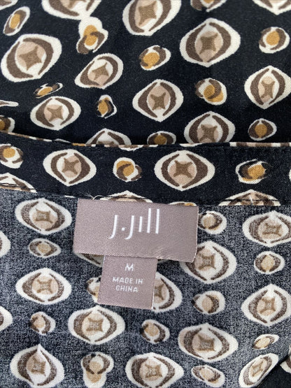 J.Jill Women's Black/Beige Short Sleeve T-Shirt - M