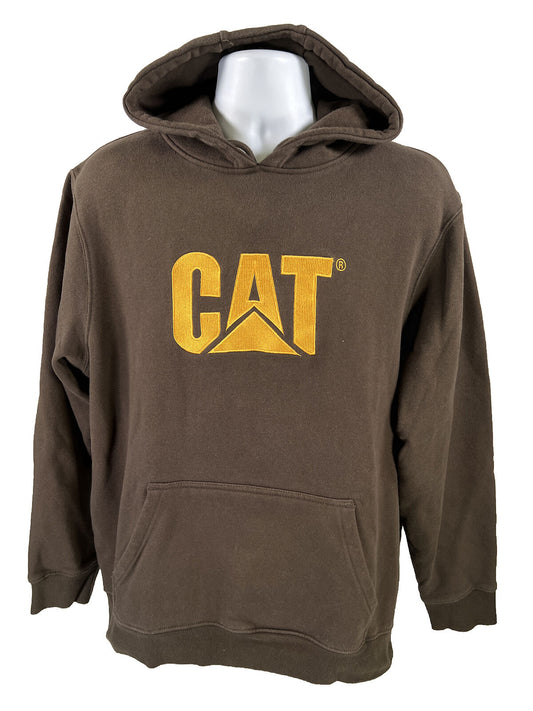 CAT Men's Brown Long Sleeve Fleece Lined Pullover Sweatshirt - XL