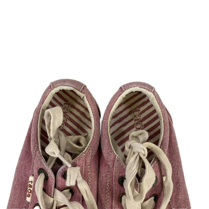 Taos Zapatillas de lona informales con cordones para mujer, color morado, 7,5