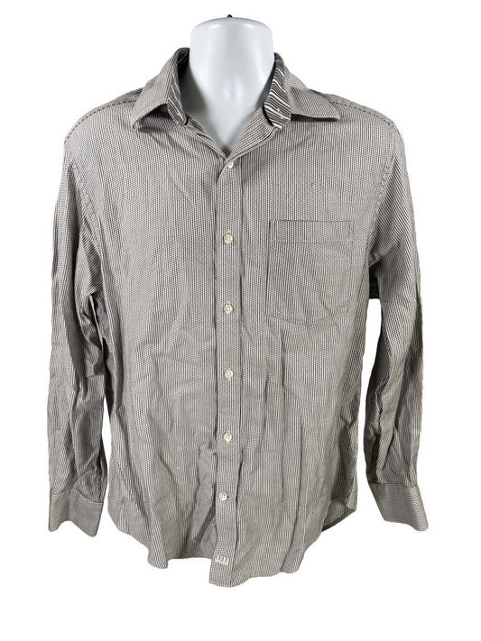 Johnston and Murphy Men's Gray Tailored Fit Button Up Shirt - M