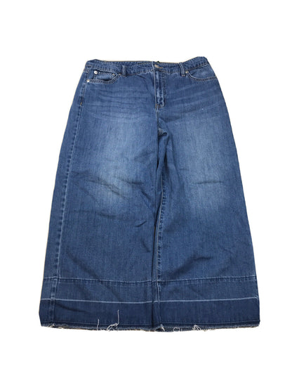 Ralph Lauren Women's Medium Wash Flare Cropped Denim Jeans Sz 10