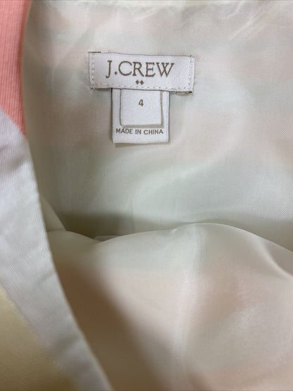 J.Crew Women's Pink/Ivory Striped Sleeveless Lined Short A-Line Dress - 4