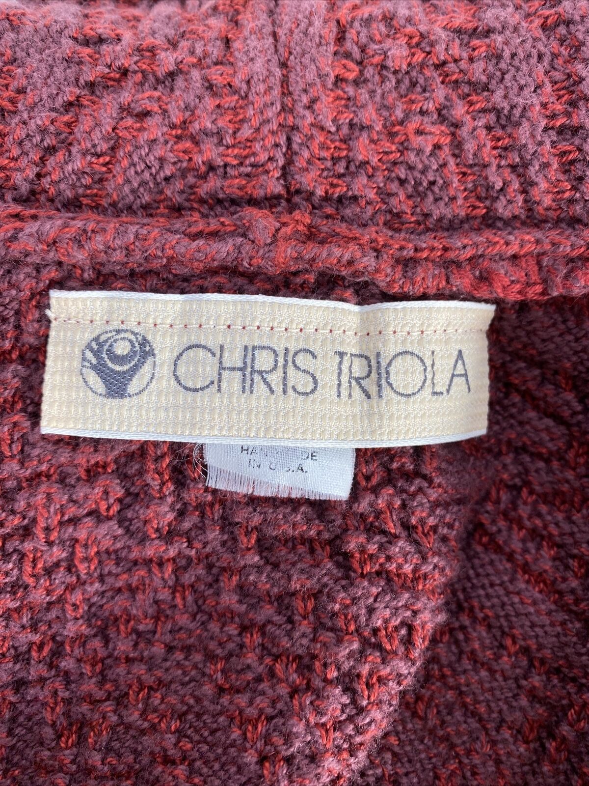 Chris Triola Suéter tipo cárdigan abierto de algodón rojo para mujer - M