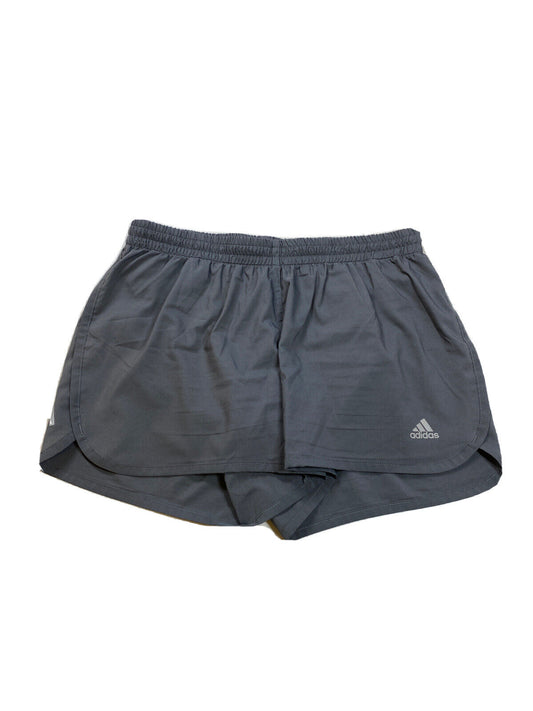 Adidas Women's Gray Lined Energy Running 4" Inseam Athletic Shorts - M