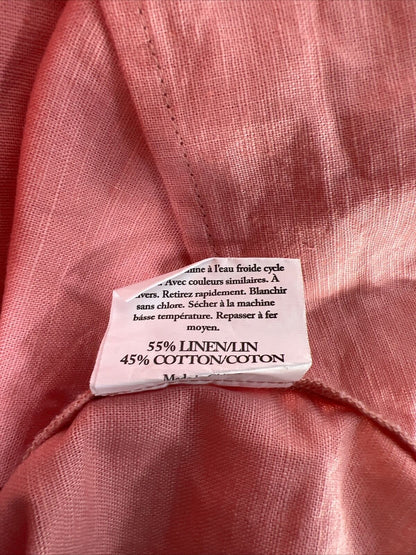 NUEVO Camiseta sin mangas de lino rosa para mujer Grae Cove - XL