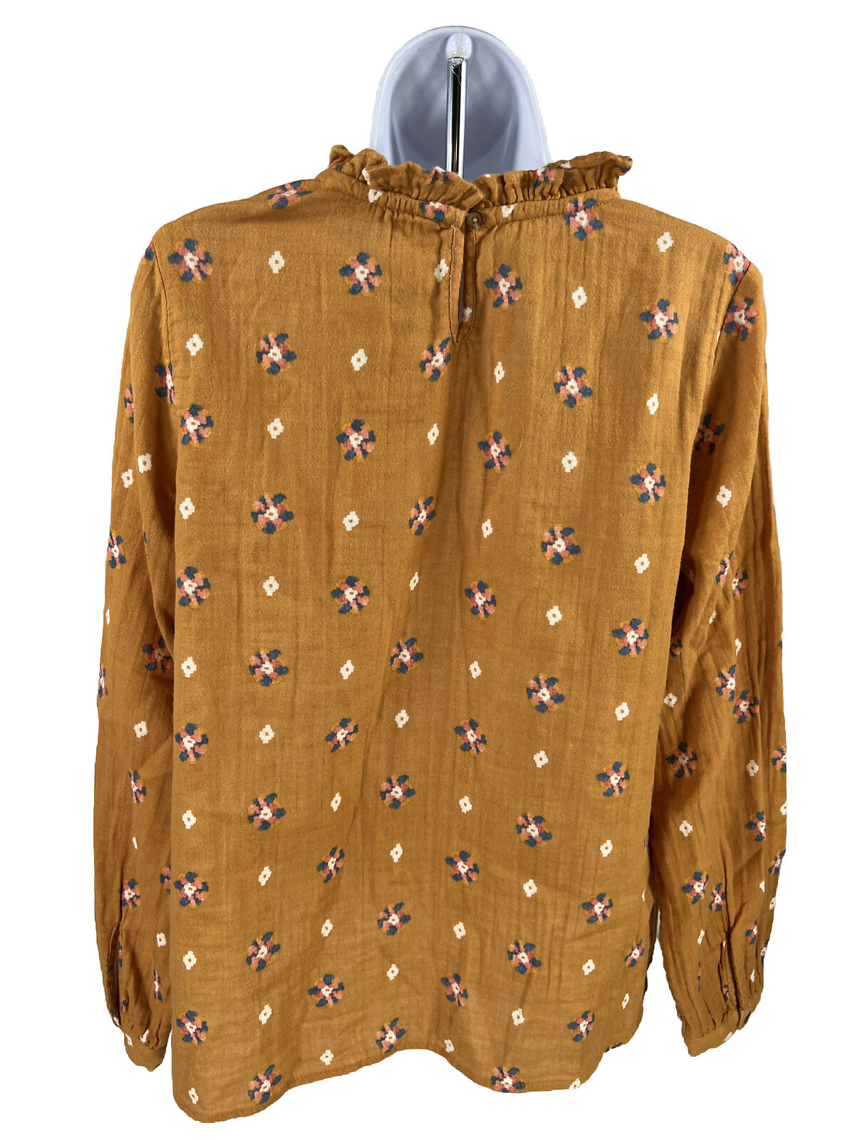 NEW Sonoma Women's Gold/Brown Floral Long Sleeve Casual Shirt - M