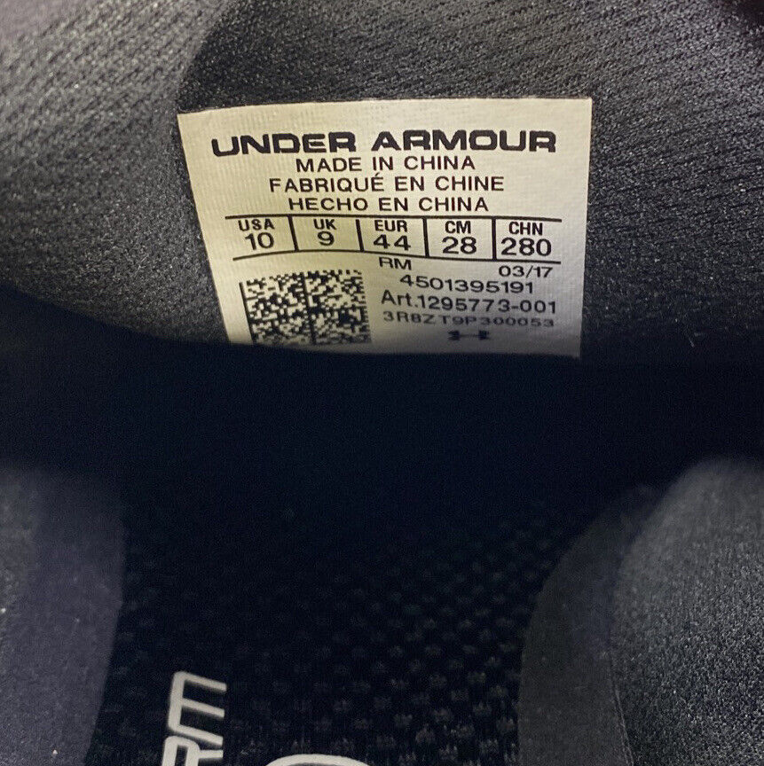 Under Armour Men's Black Speedform AMP 2.0 1295773 Shoes - 10