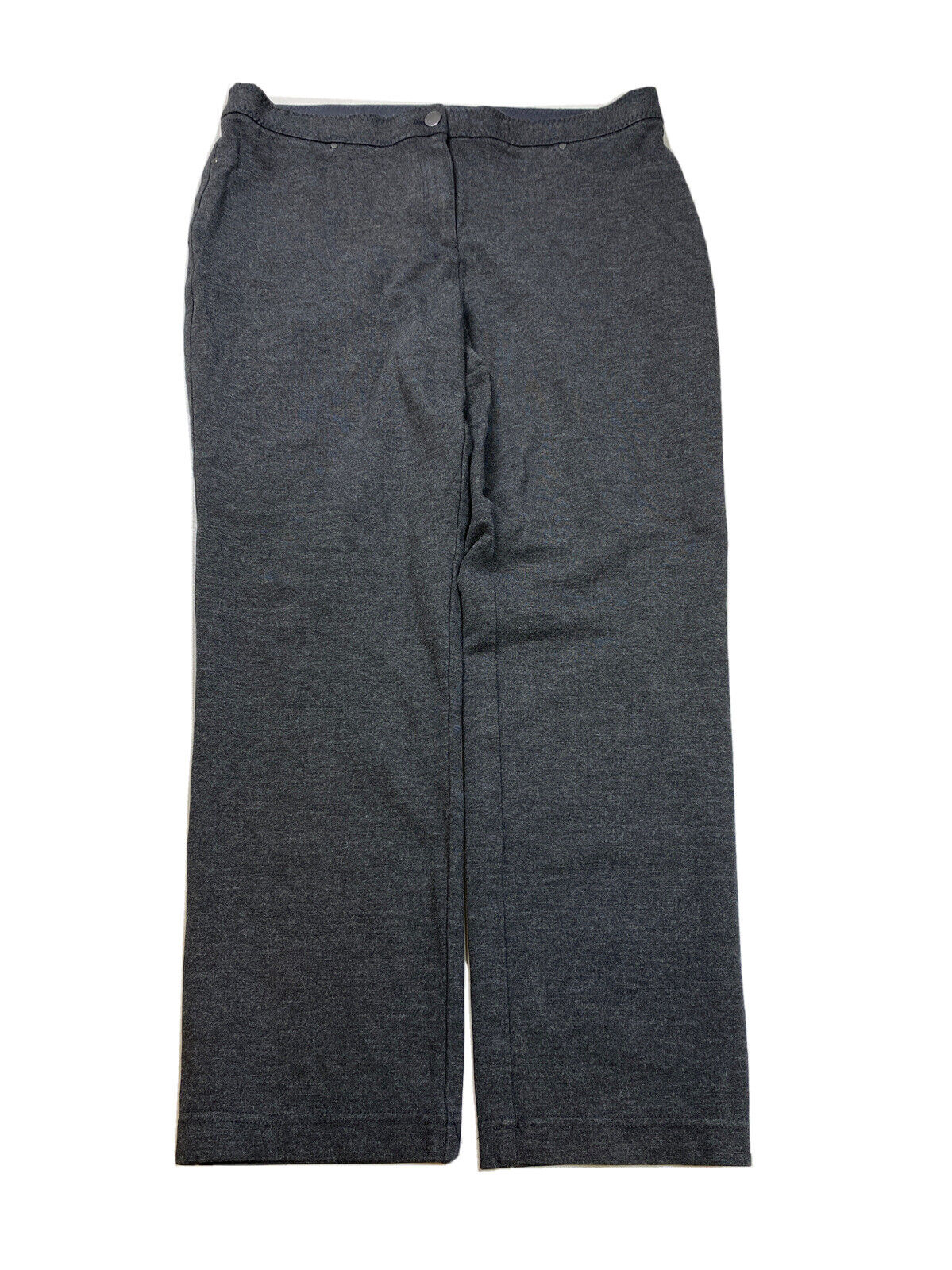 Chico's Women's Gray Ponte Faux Pocket Stretch Slim Pants - 1.5/10 Short
