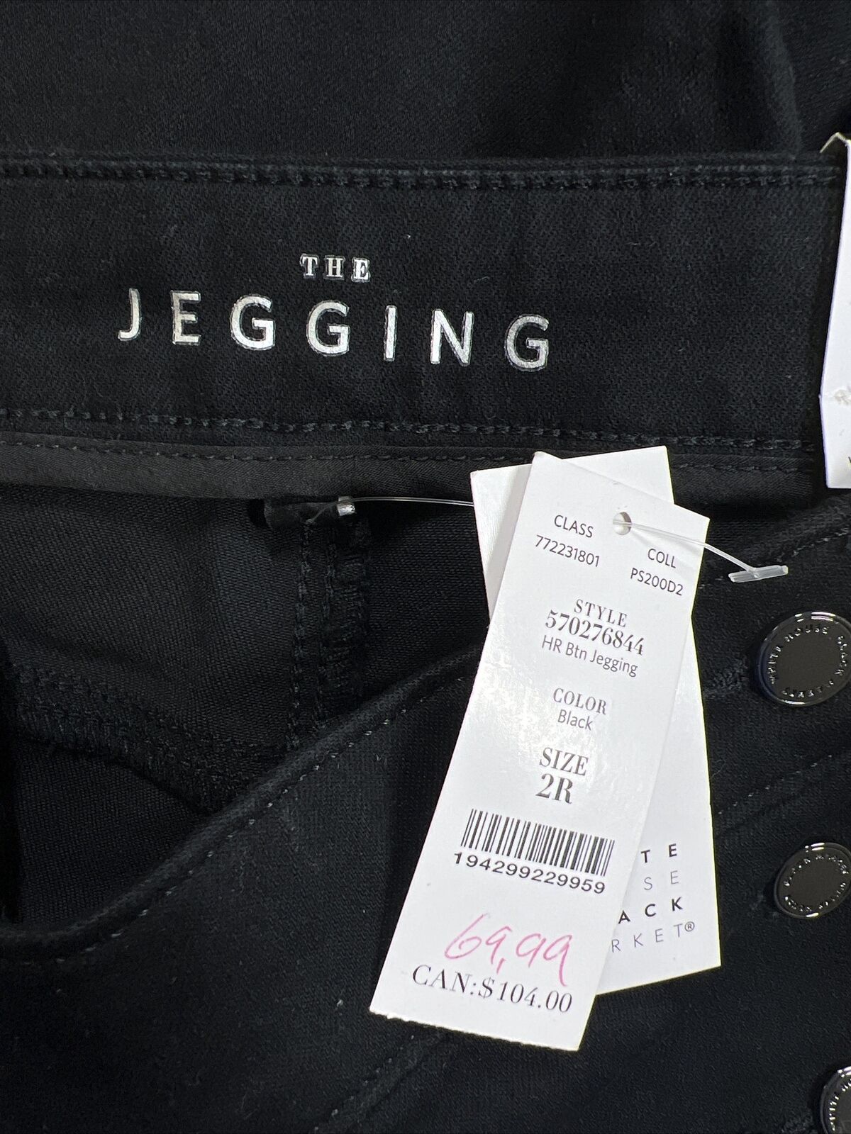 NEW White House Black Market Women's Black High Rise Jegging Jeans - 2