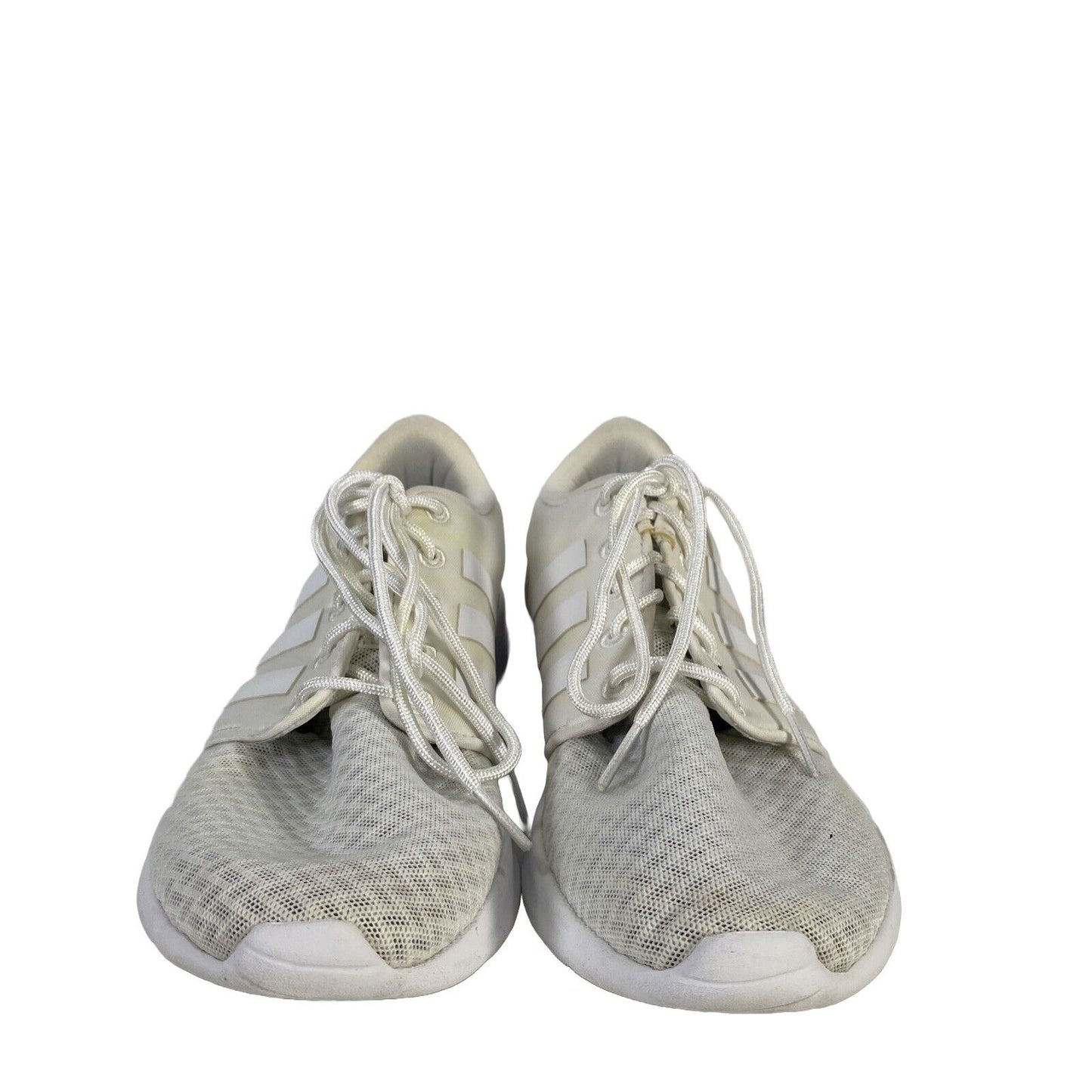 Adidas Women's White Cloadfoam Lace Up QT Racer Comfort Sneakers - 9