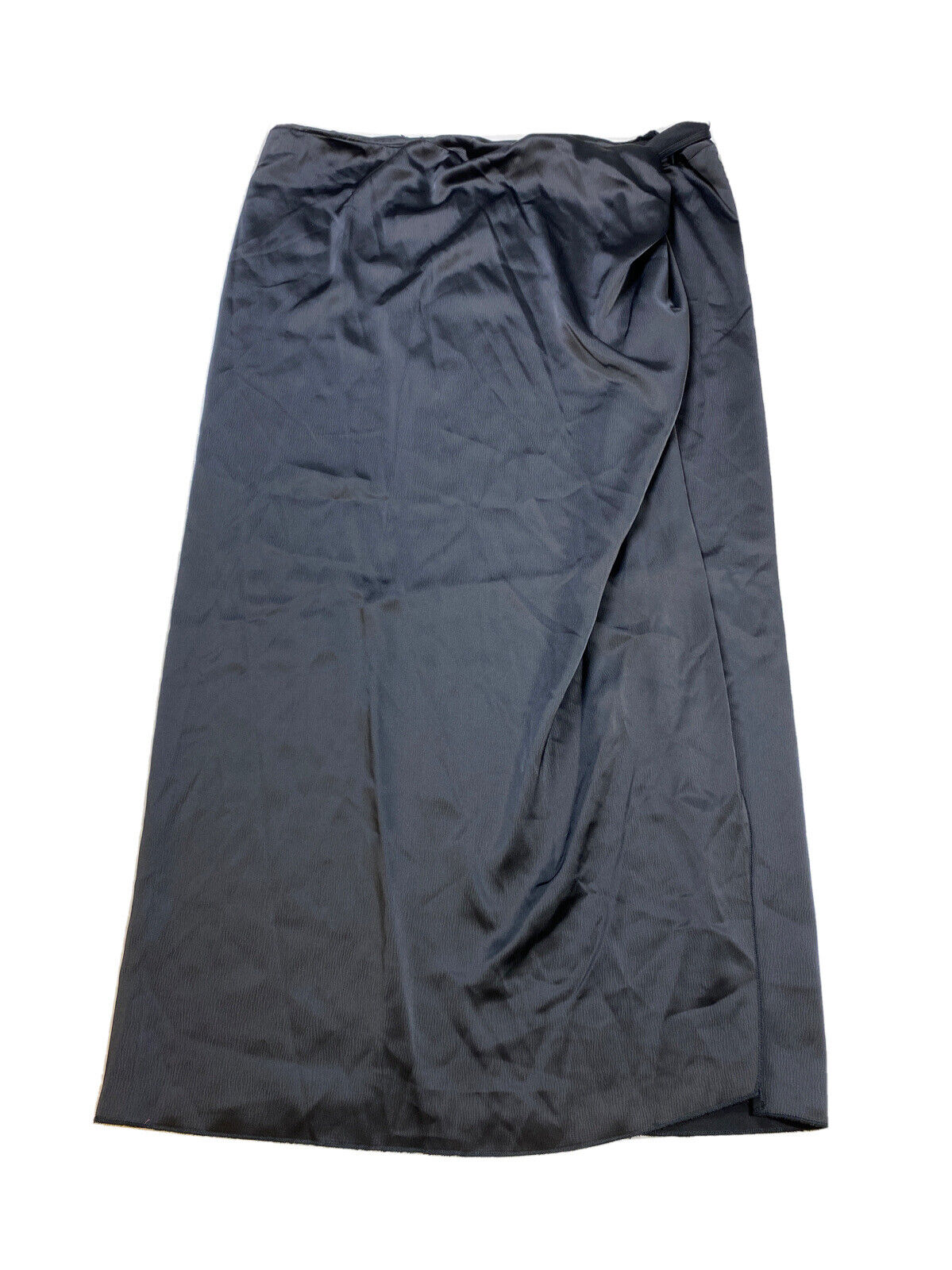 WAYF Women's Black Slit Leg Faux Wrap Below Knee Skirt - XL