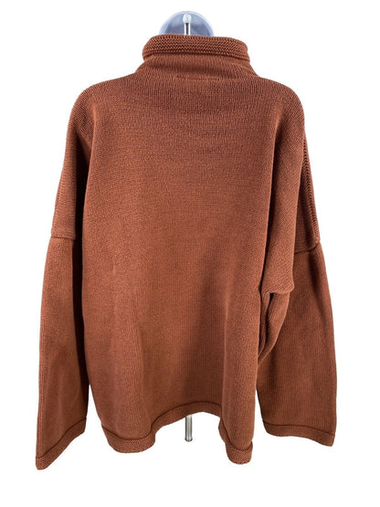 Chris Triola Women's Brown Cotton Long Sleeve Mock Neck Sweater - XL