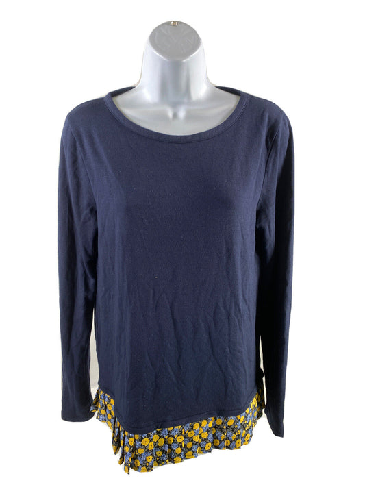 J. Crew Women's Blue Long Sleeve Layered Terry Knit Top - S