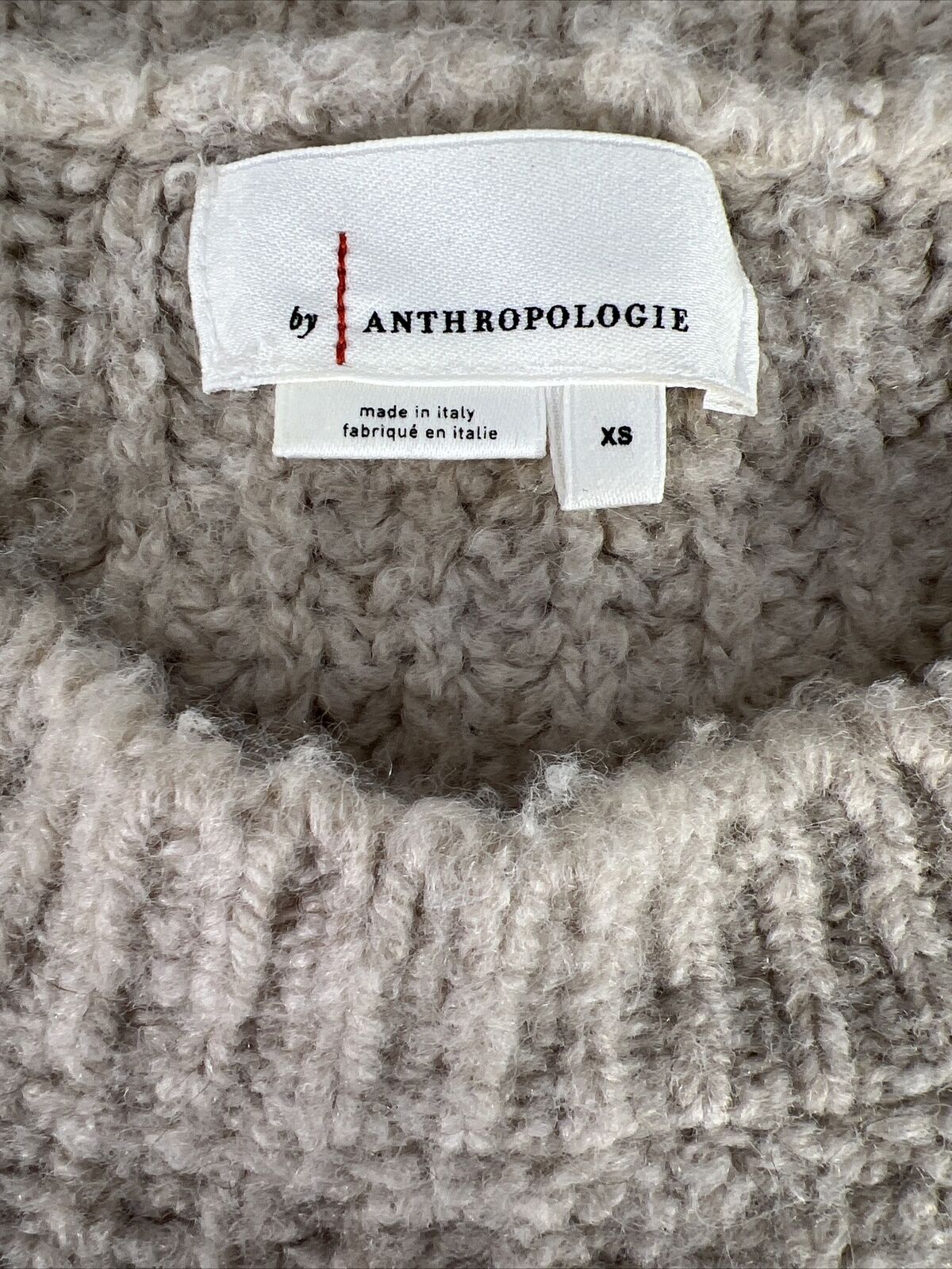 Anthropologie Women's Beige Wool Blend Chunky Knit Sweater - XS