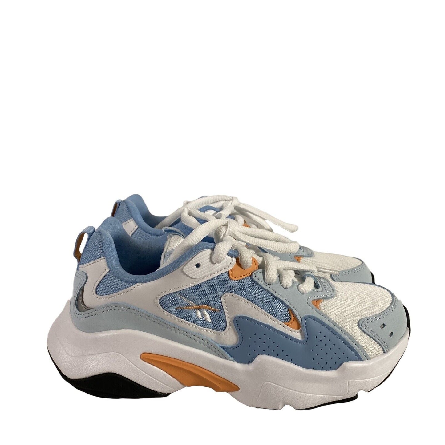 Reebok Men's White/Blue Zapatilla Lace Up Athletic Sneakers - 6.5