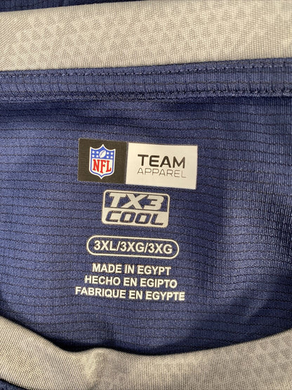 NFL Team Men's Blue Patriots Short Sleeve Polyester Shirt - 3XL