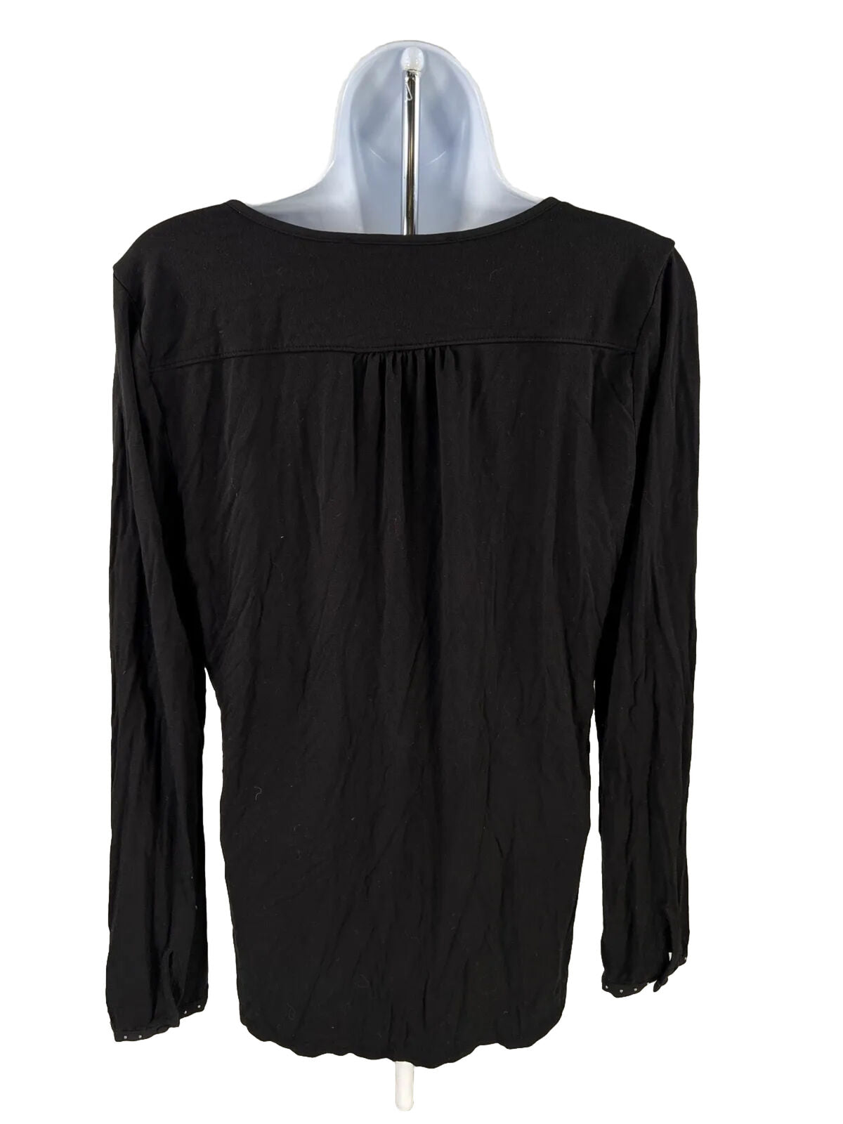 White House Back Market Women's Black Long Sleeve V-Neck T-Shirt - M