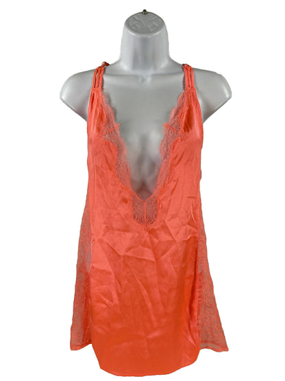 Victoria's Secret Top de noche de lencería de encaje con tiras rosa/naranja para mujer - S