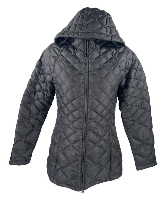 The North Face Women's Black Transit Diamond Quilted Hooded Jacket - XS